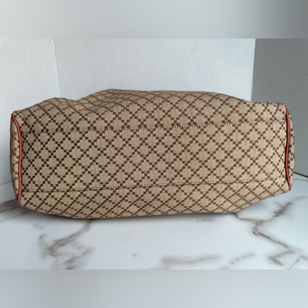 Authentic Gucci Diamante Sukey Canvas Tote Bag Brown - Picture 6 of 13